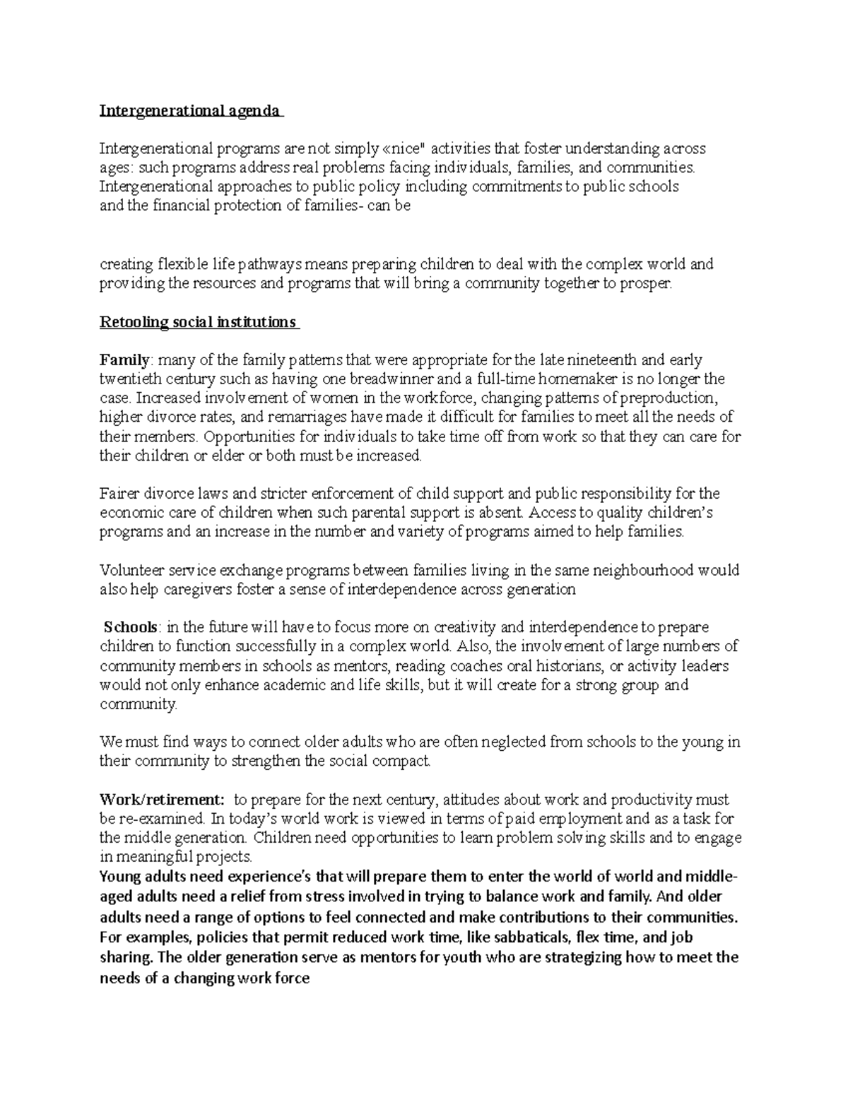 Presentation stuff - n/a - Intergenerational agenda Intergenerational ...