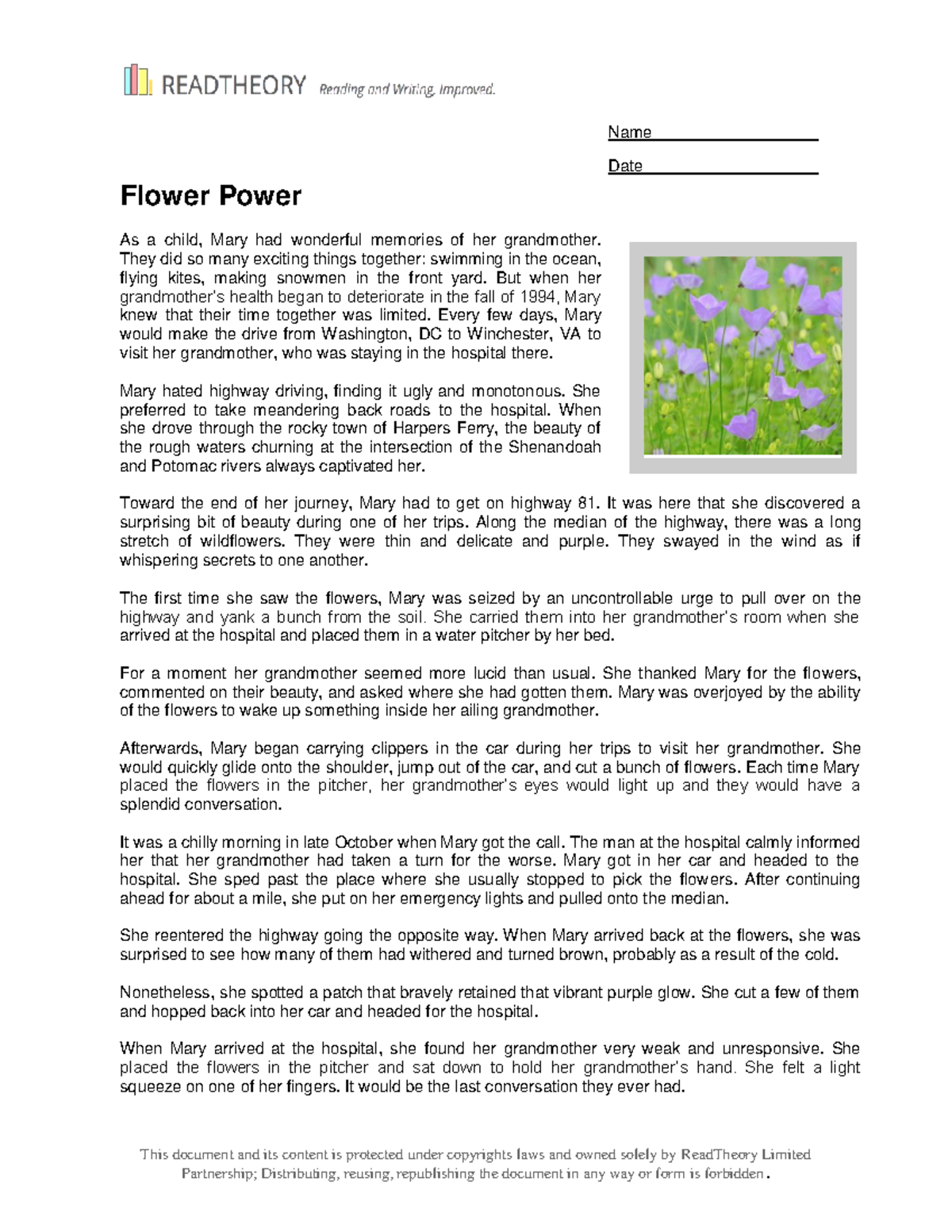 8th Grade Flower Power All - This document and its content is protected ...