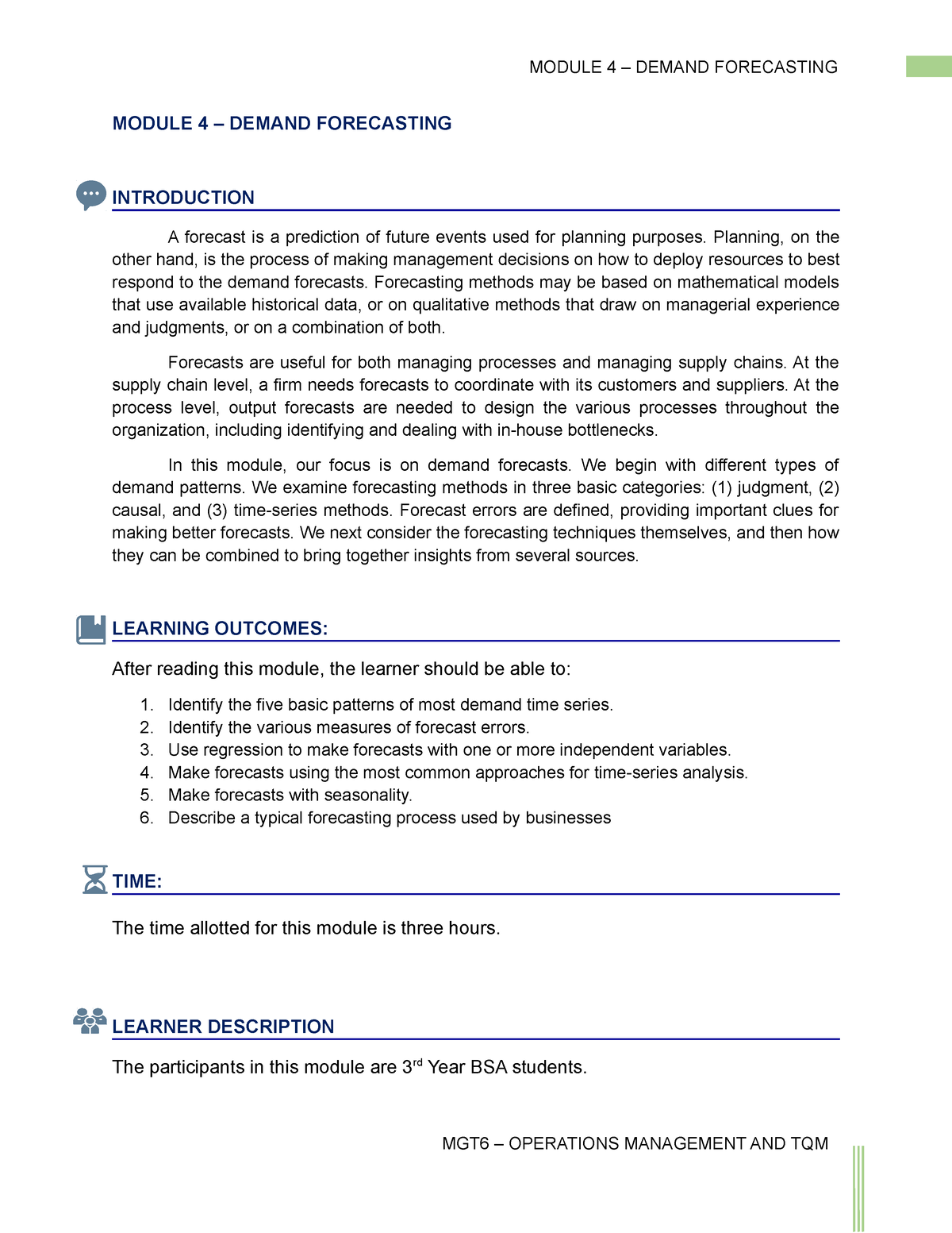 assignment on demand forecasting