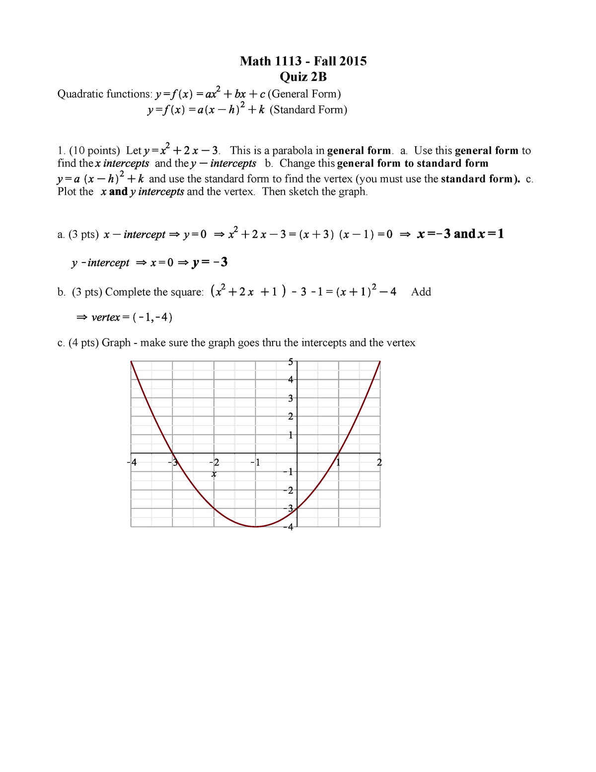 Quiz 2b Fall 2015 Questions And Answers Math 1113 Studocu