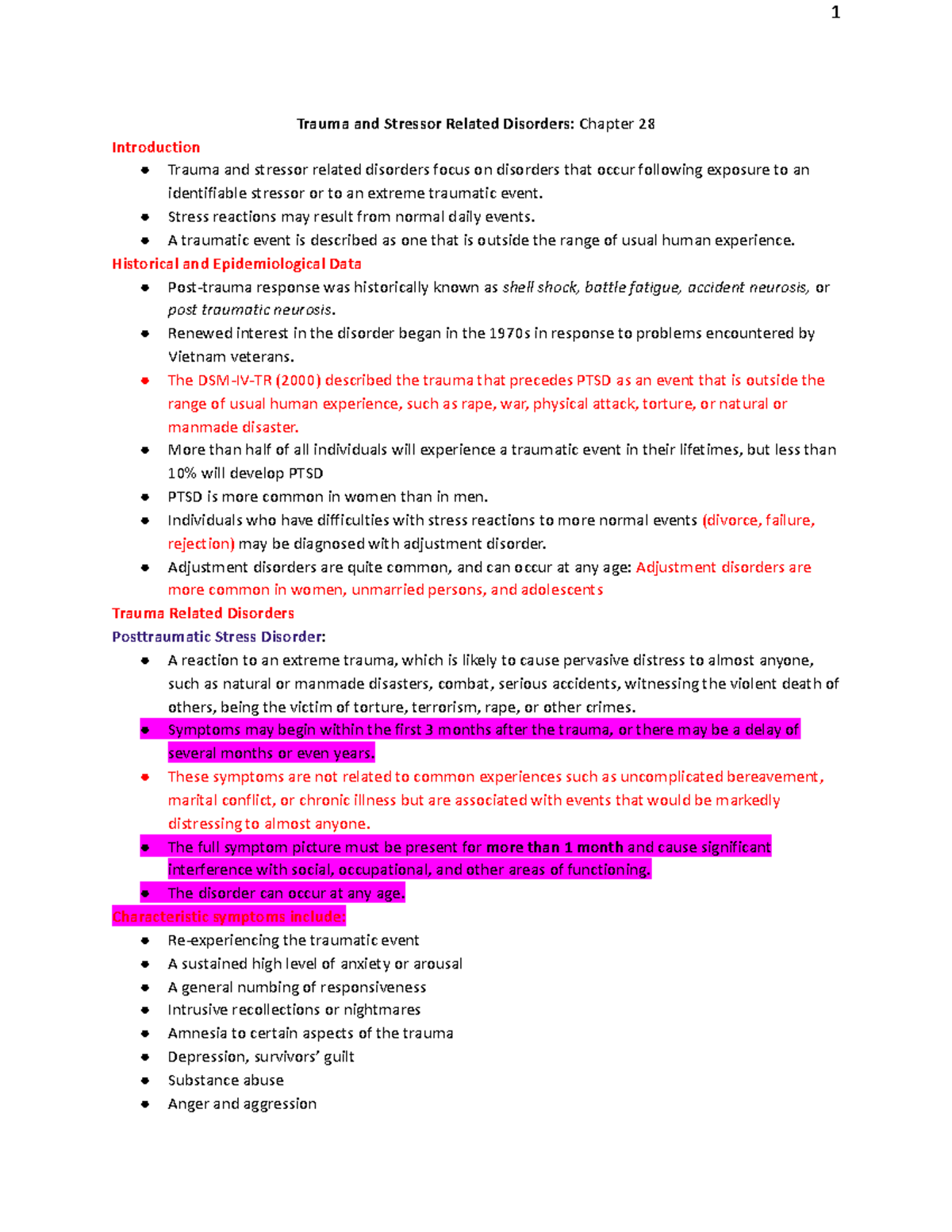 Chapter 28-Trauma-Stressor-Related Disorders - Trauma And Stressor ...