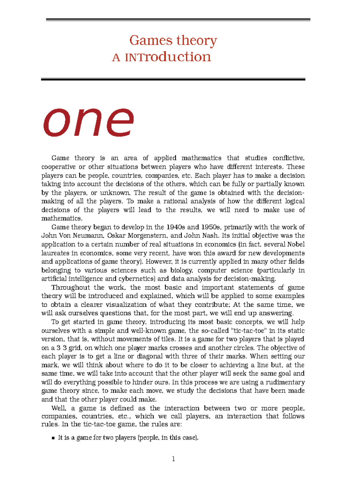 Games theory INFLUENCE OF THE ENVIRONMENT ON THE ACADEMIC PERFORMANCE