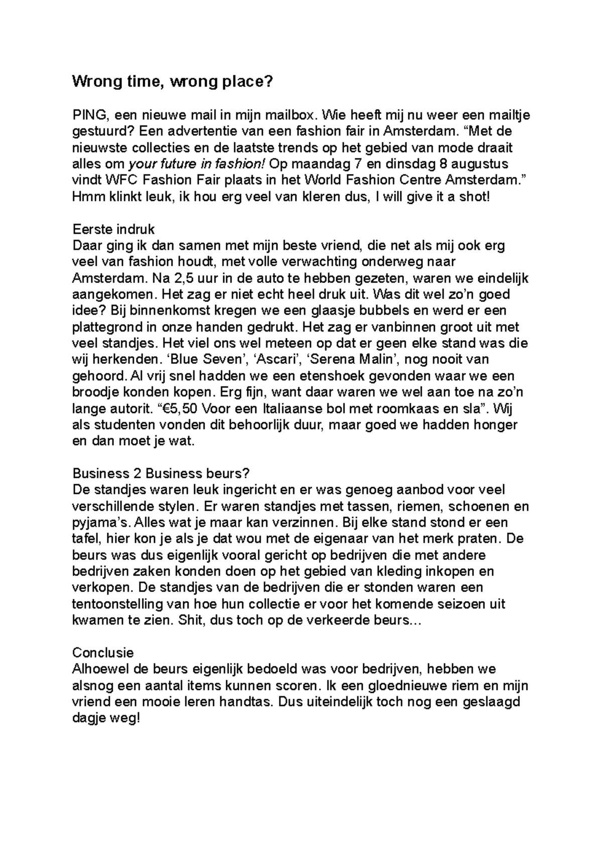 Opdracht 2 BCN webblog Wrong time, wrong place? PING, een nieuwe mail