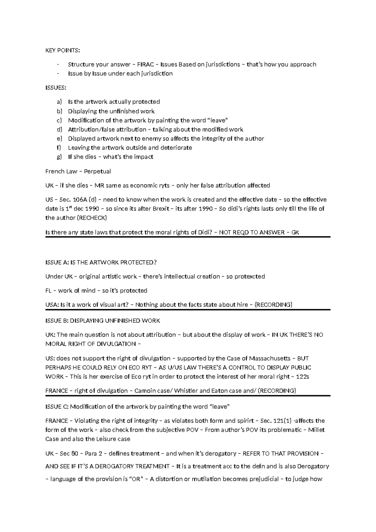 Actual TUT Notes FOR FA - KEY POINTS: Structure your answer – FIRAC ...