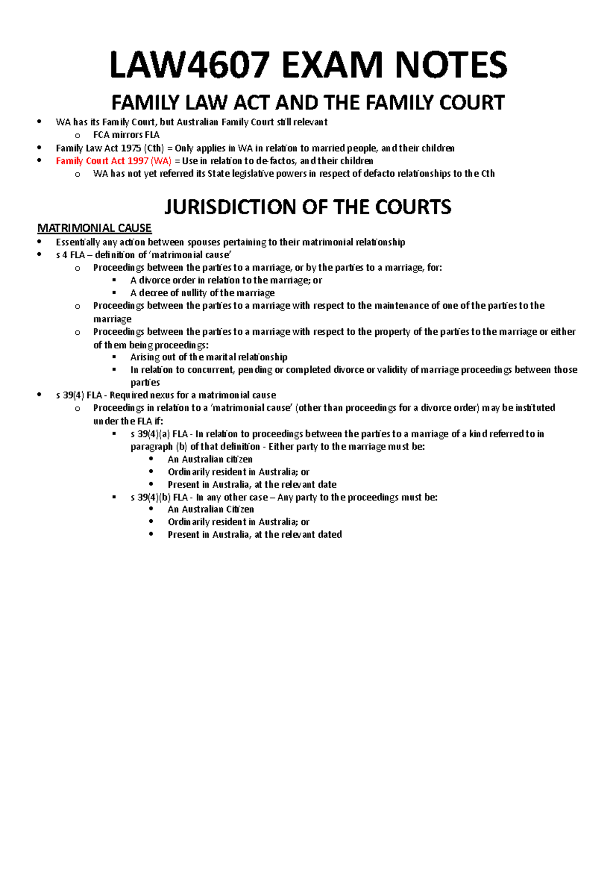 law4607-exam-notes-law4607-exam-notes-family-law-act-and-the-family