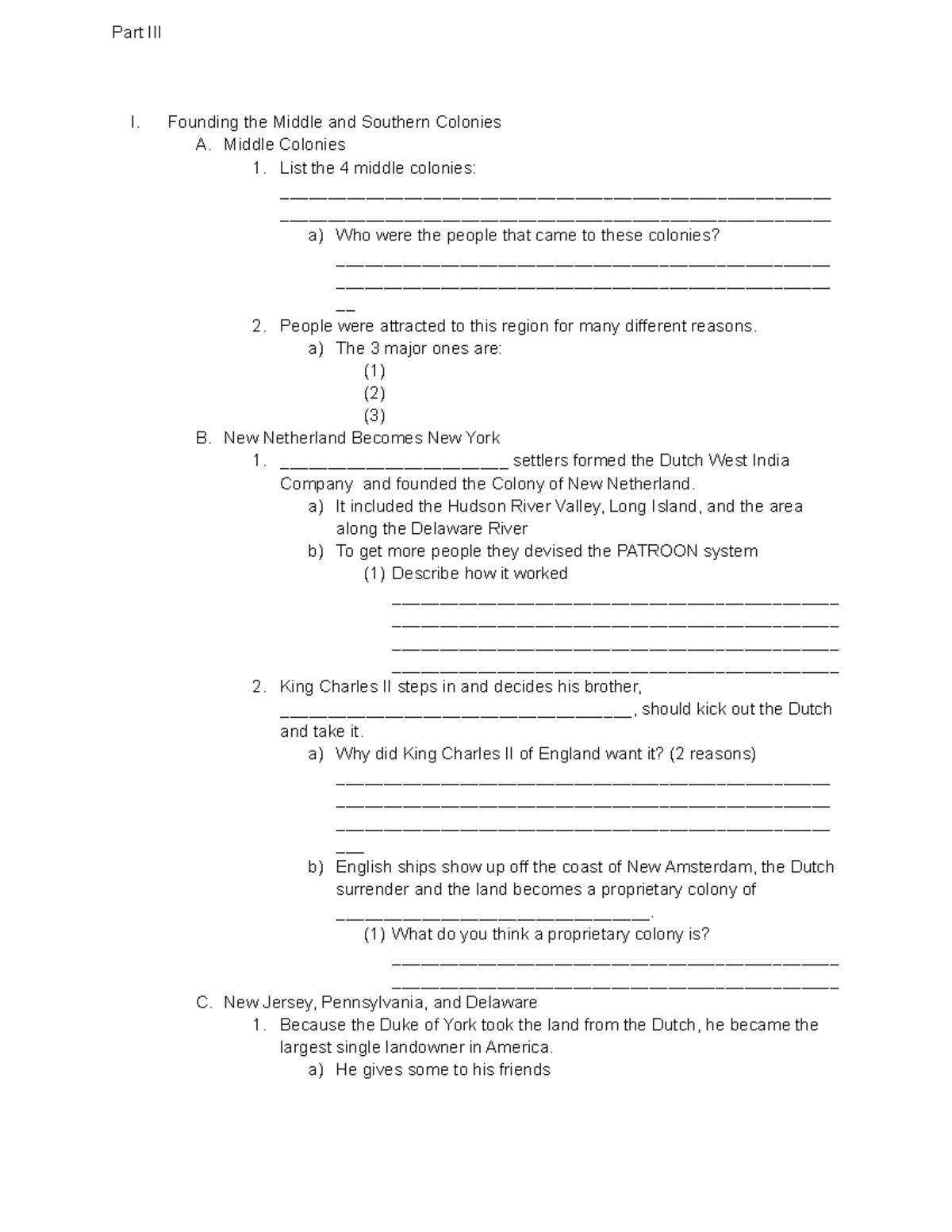 Creating Colonies Part 3 Notes Part III I Founding The Middle And   Thumb 1200 1553 