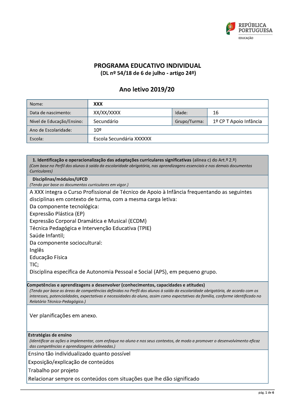 PEI ESEC pdf Desenvolvimento Curricular Studocu