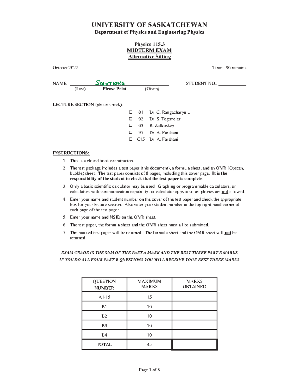 2022 p115 midterm ALT- Solutions-reduced - UNIVERSITY OF SASKATCHEWAN ...