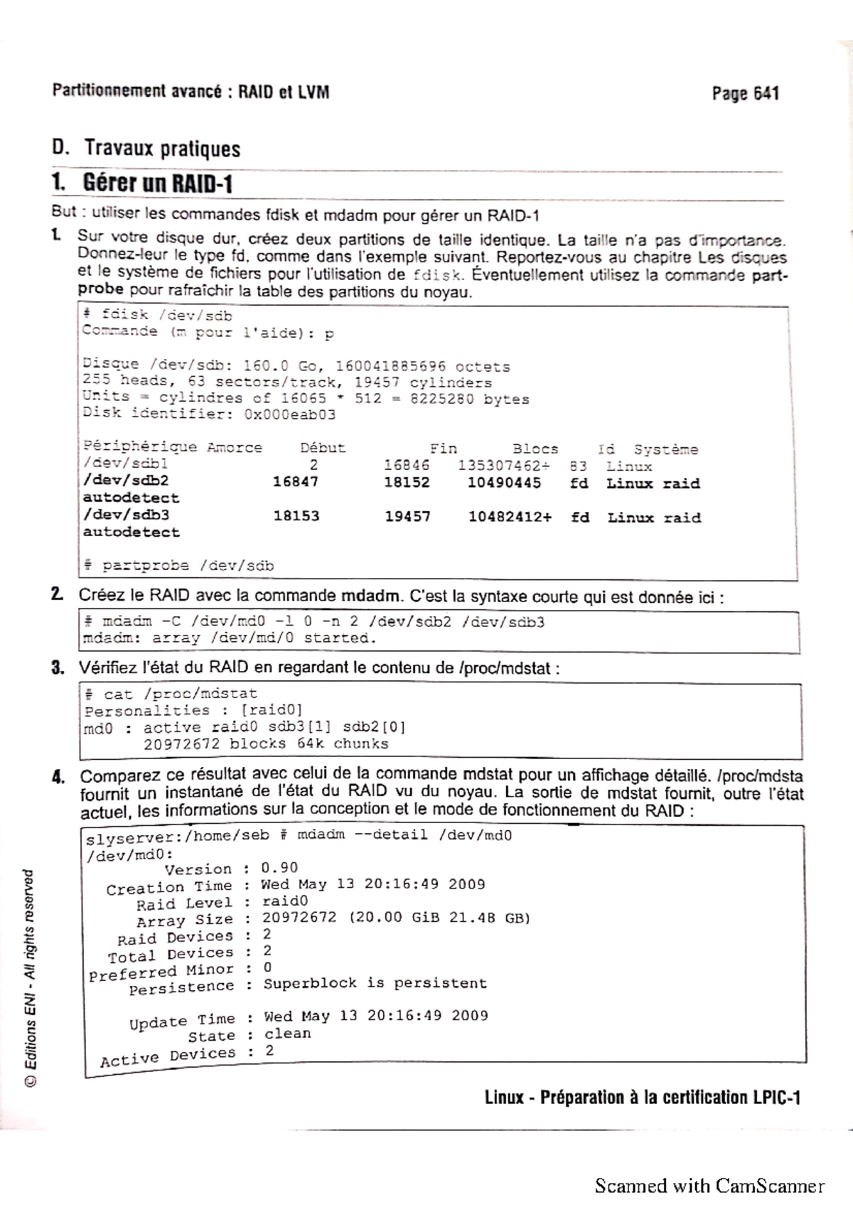 TP2-RAID-LVM - raid sur linux - CCNA2 - Reseau - Configuration - créer ...