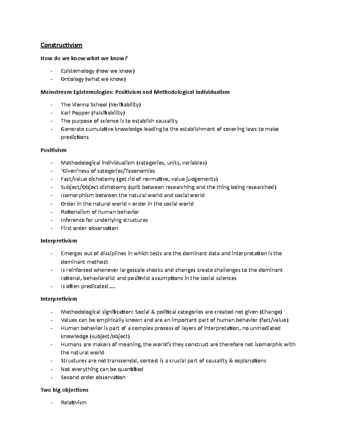 Week 5 Constructivism - Constructivism How do we know what we know ...
