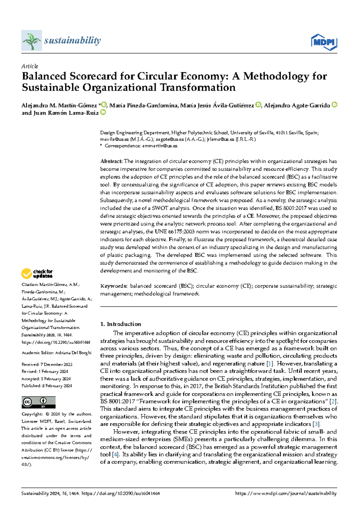 Balanced Scorecard for Circular Economy A Methodology for Sustainable ...