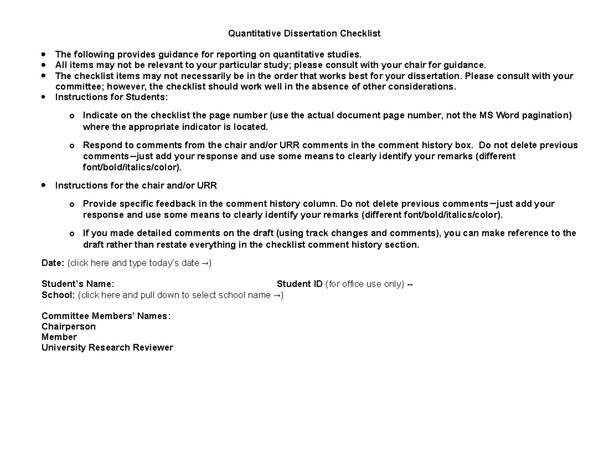 2-12-2018 Dissertation Quantitative Checklist 03.02.12 (9 ...
