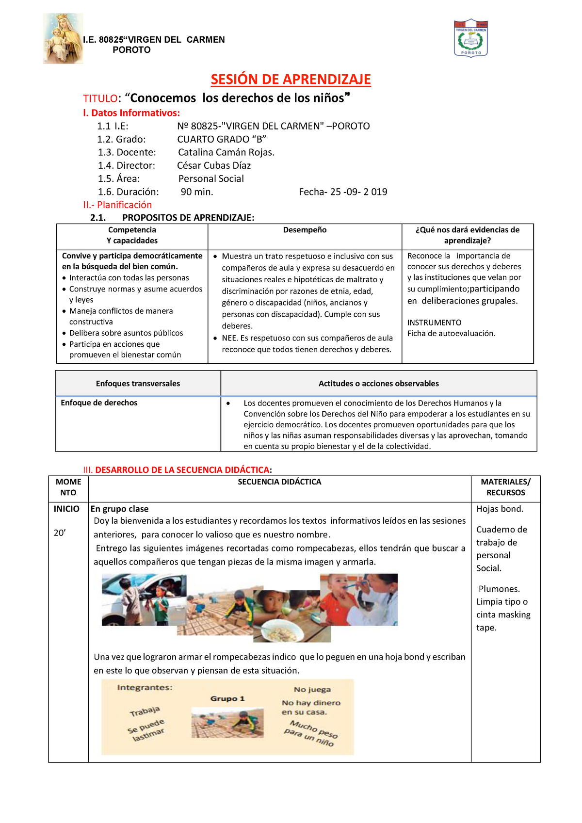 Sesion-de-aprendizaje-derechos Compress - POROTO SESI”N DE APRENDIZAJE ...