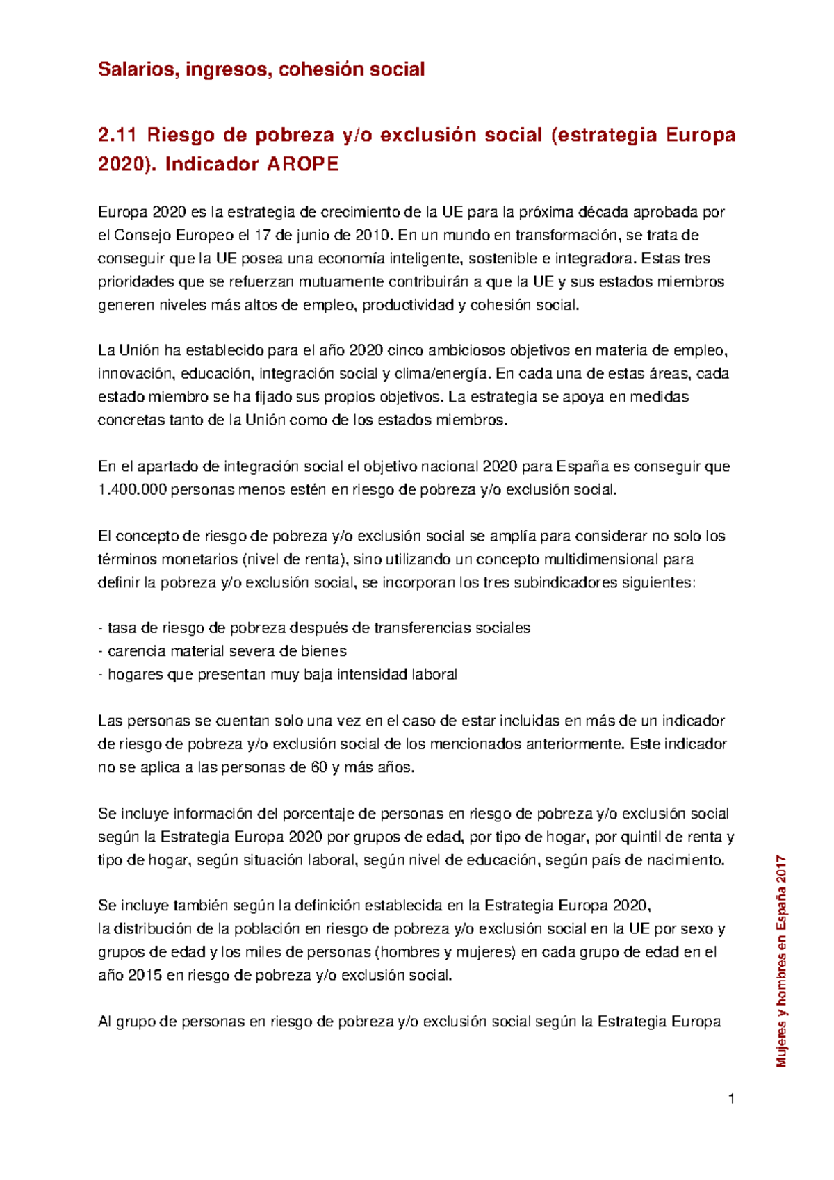 Arope 2017 - 2 Riesgo de pobreza y/o exclusión social (estrategia ...