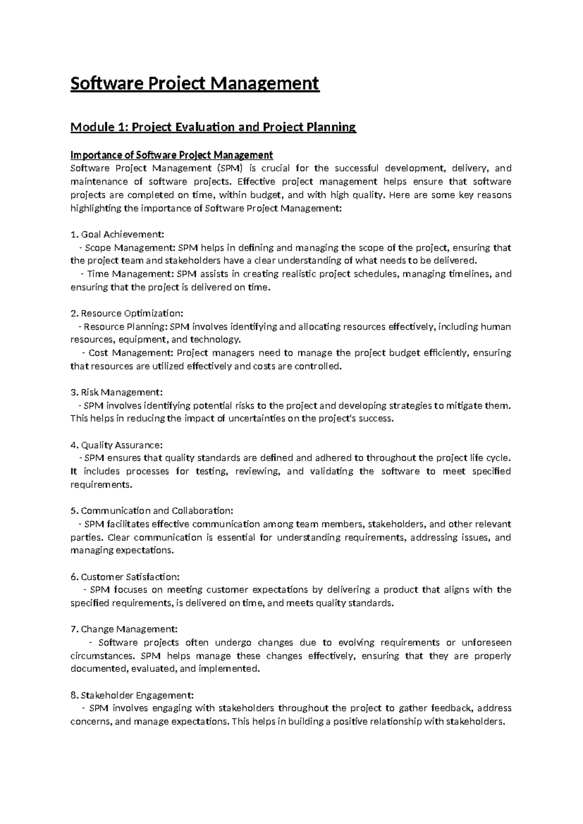 Software Project Management Module 1 - Effective project management ...