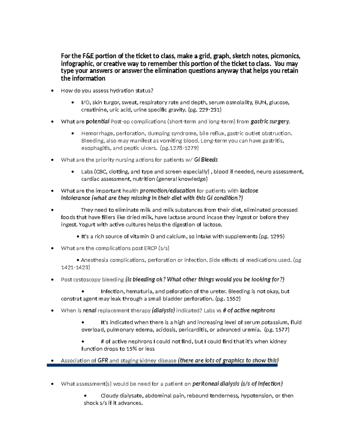 Elimination Ticket to Class-1-1 a - For the F&E portion of the ticket ...