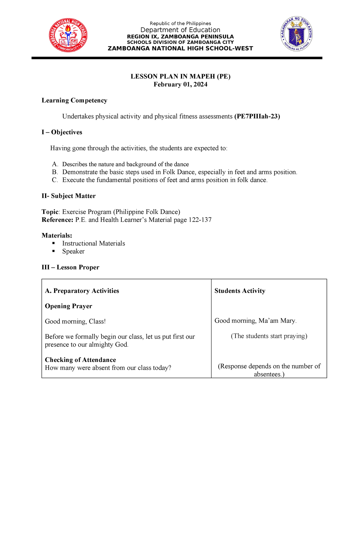 LP Q3-Learning competency 2 - Department of Education REGION IX ...