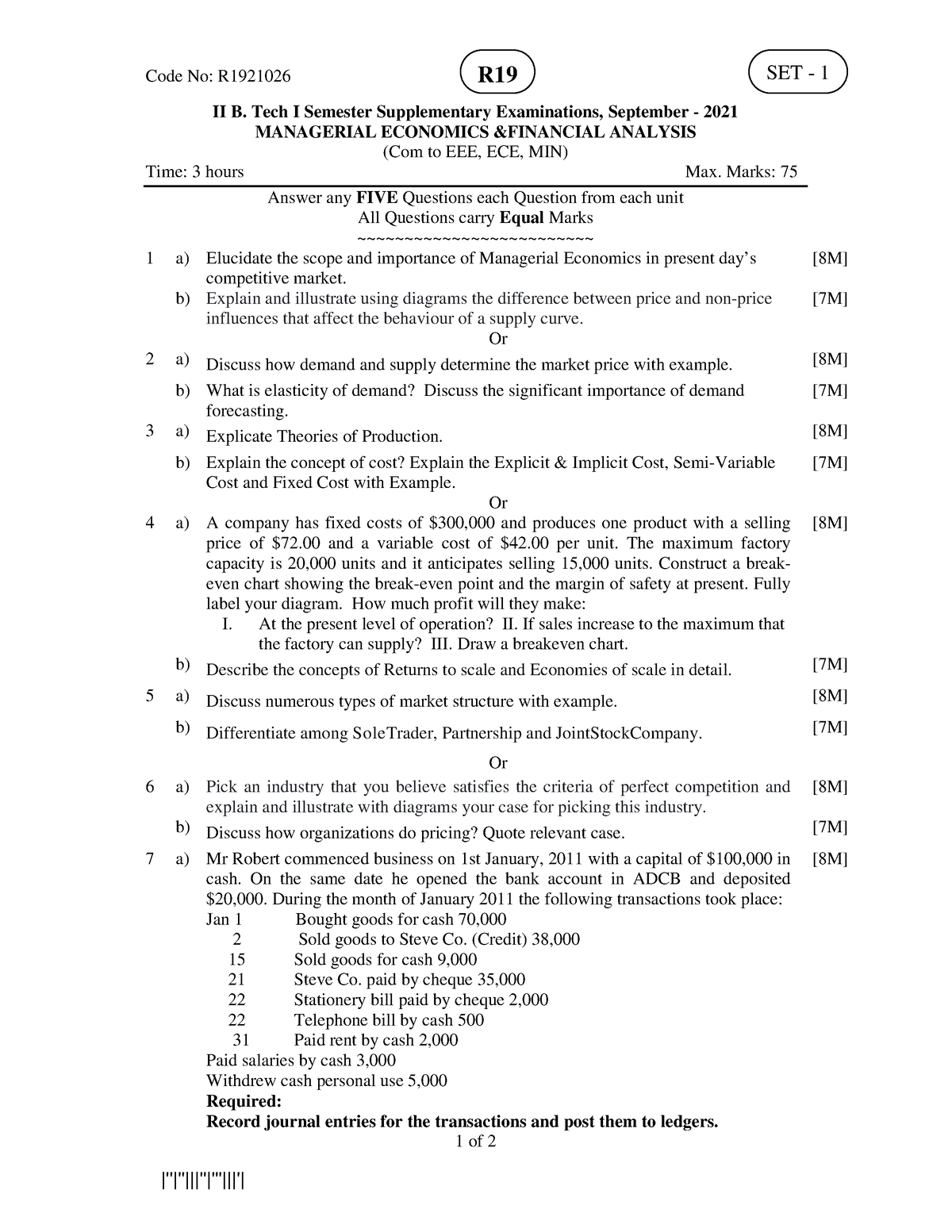 Managerial Economics & Financial Analysis SEPT 2021 ...