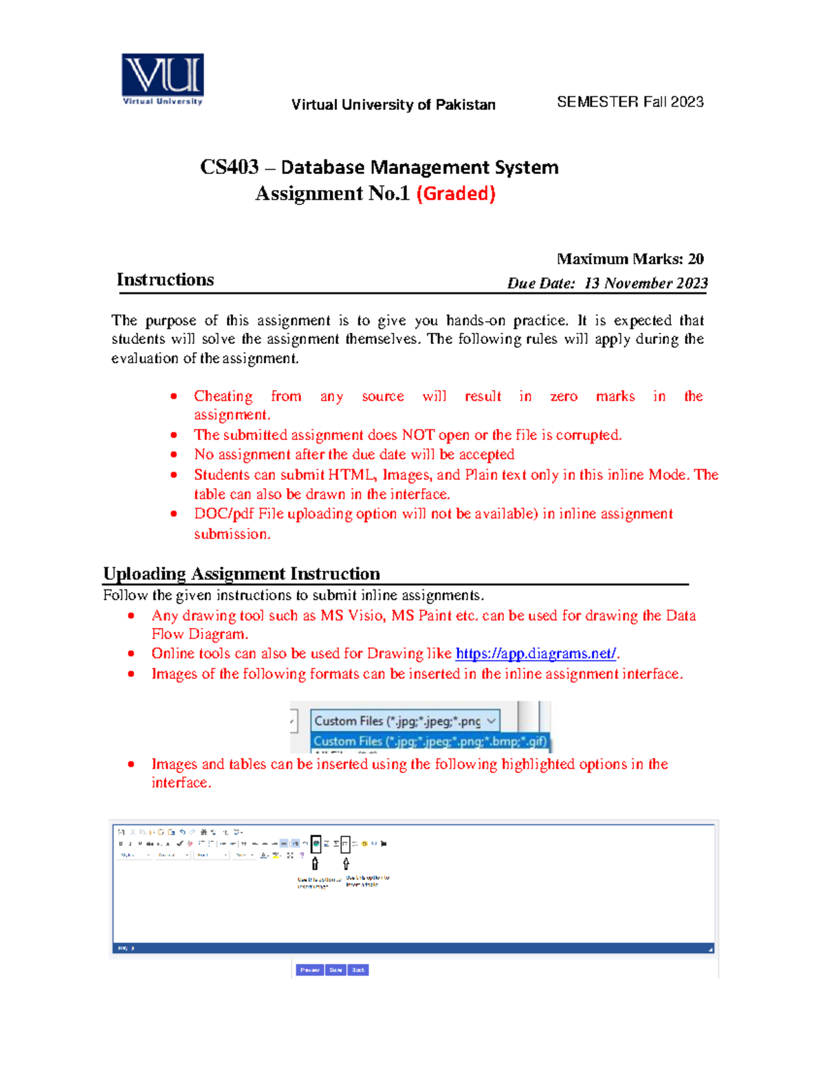 Fall 2023 CS403 1 - Hsak - Virtual University Of Pakistan SEMESTER Fall ...