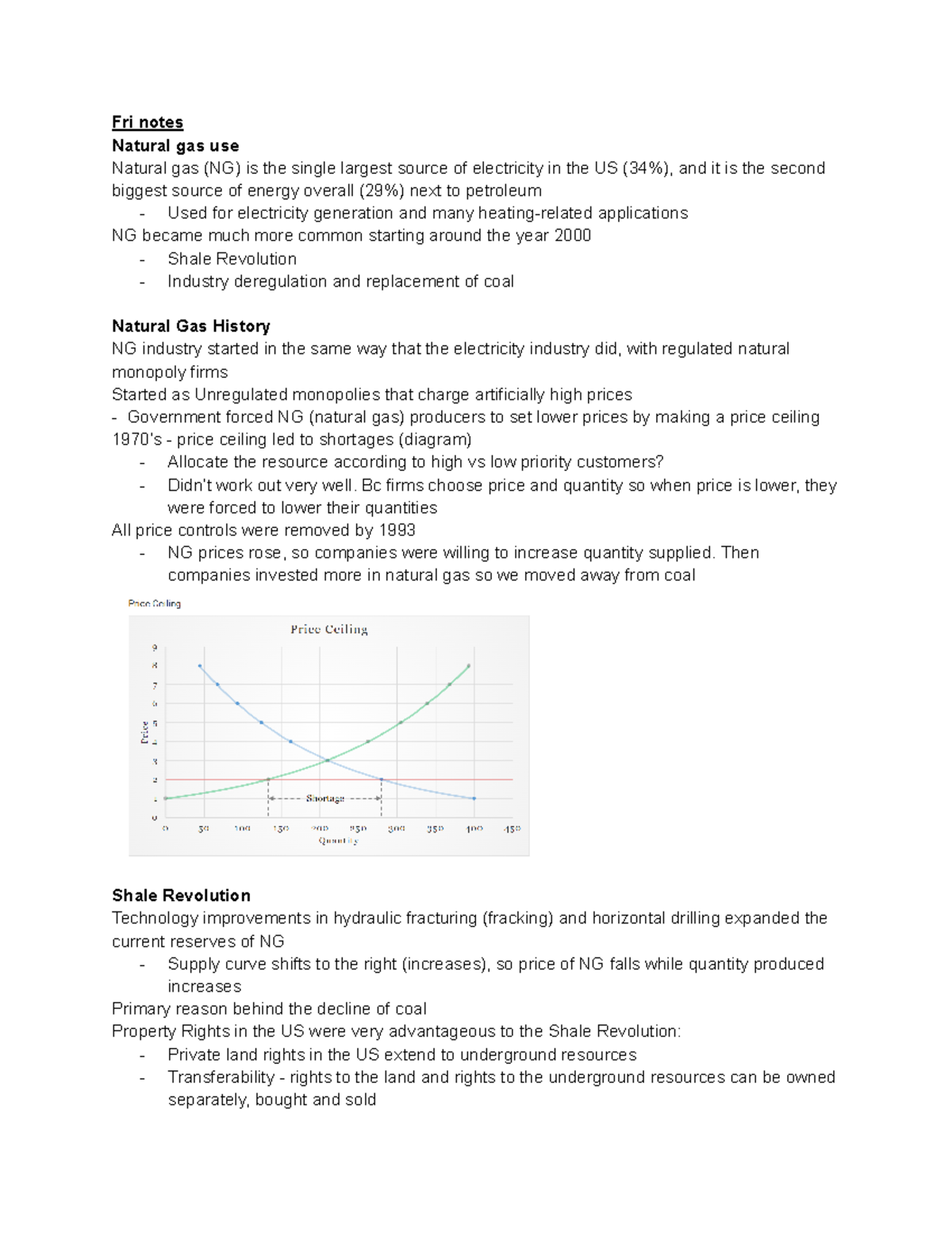 natural resource economics week 7 Fri notes Natural gas use Natural gas (NG) is the single