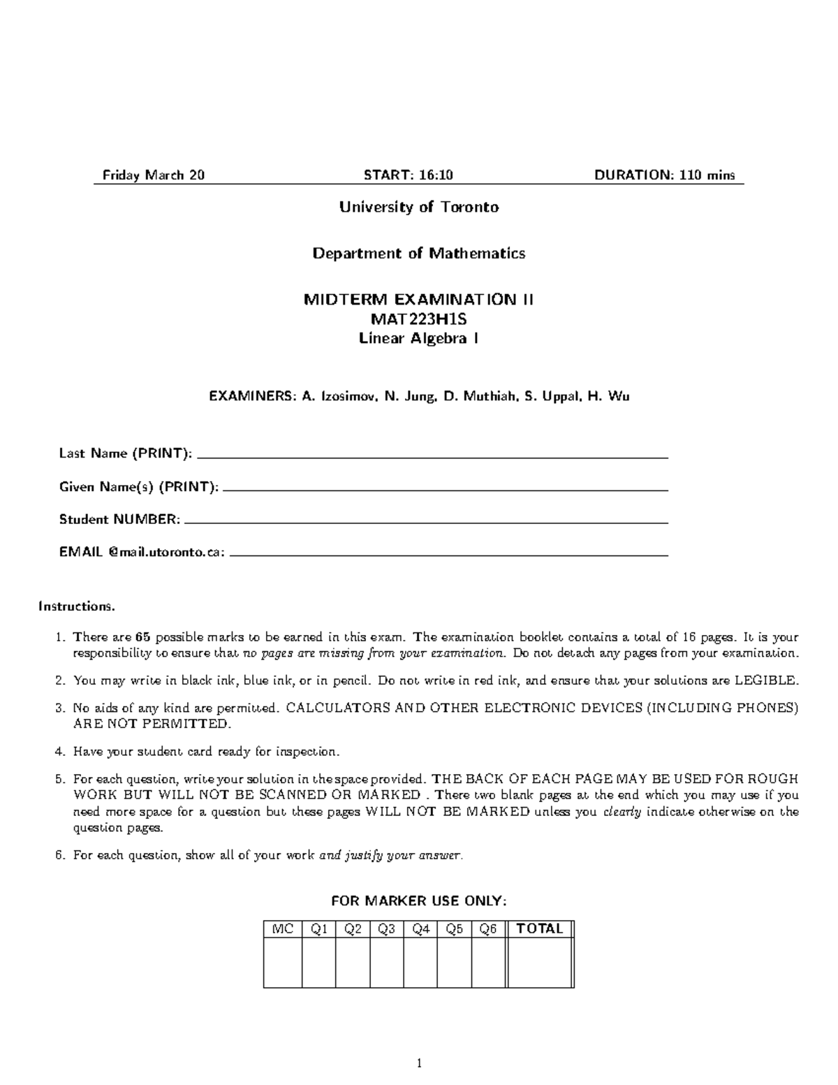 Exam 2015, questions and answers - 2015 term test 1 - Friday March 20 ...