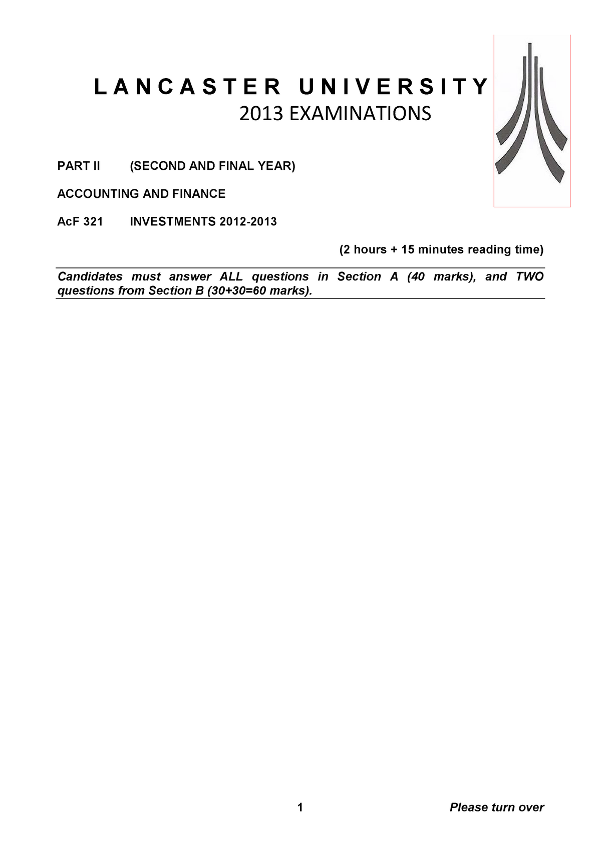 acf-321-exam-2013-questions-l-a-n-c-a-s-t-e-r-u-n-i-v-e-r-s-i-t-y