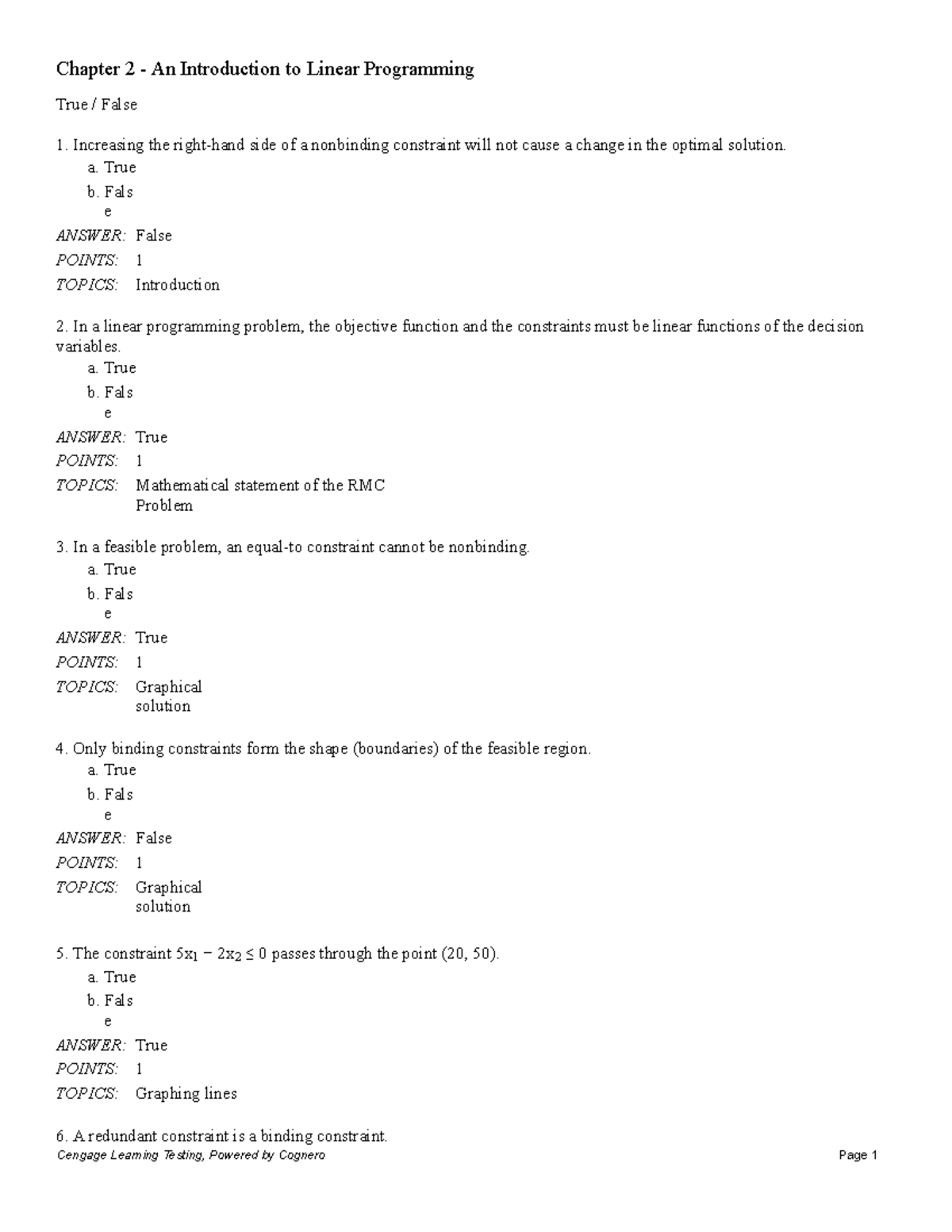An Introduction to Management Science 14th Edition Anderson Test Bank ...