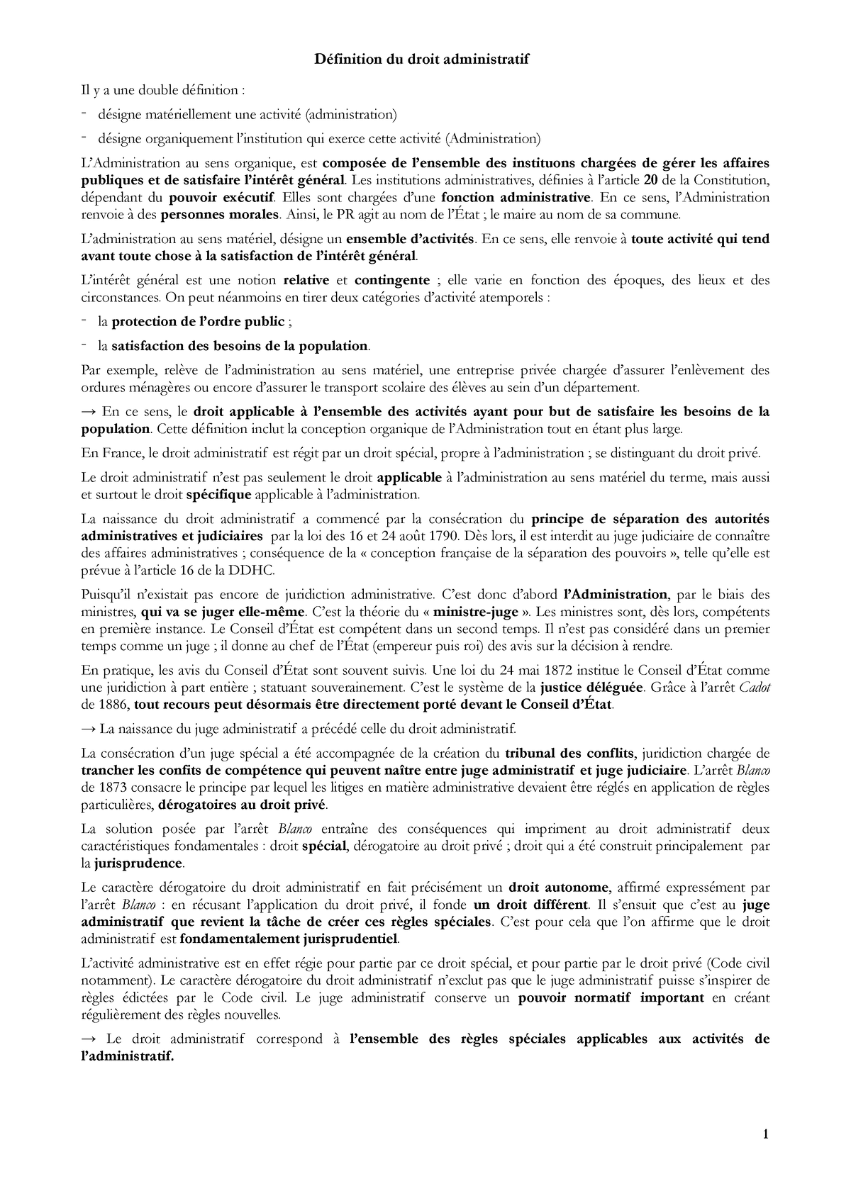 la definition du droit administratif dissertation