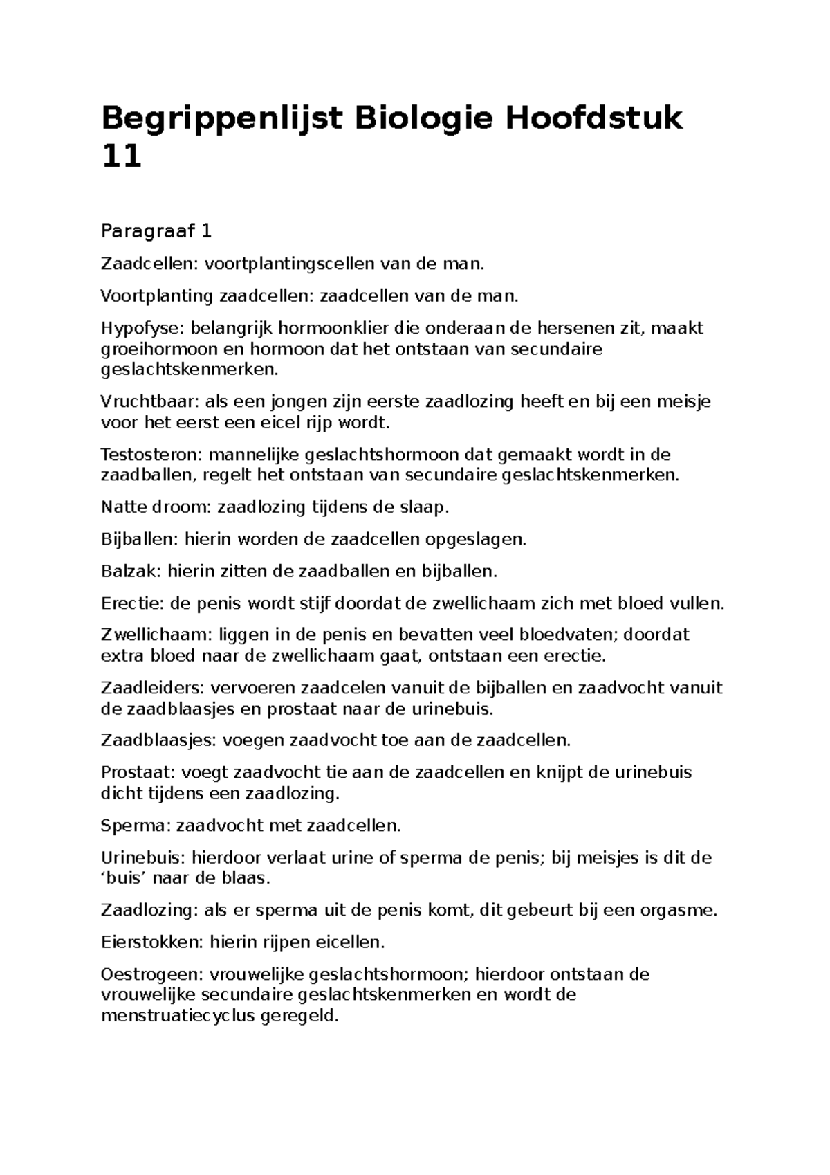 Begrippenlijst Biologie Hoofdstuk 11 - Begrippenlijst Biologie ...