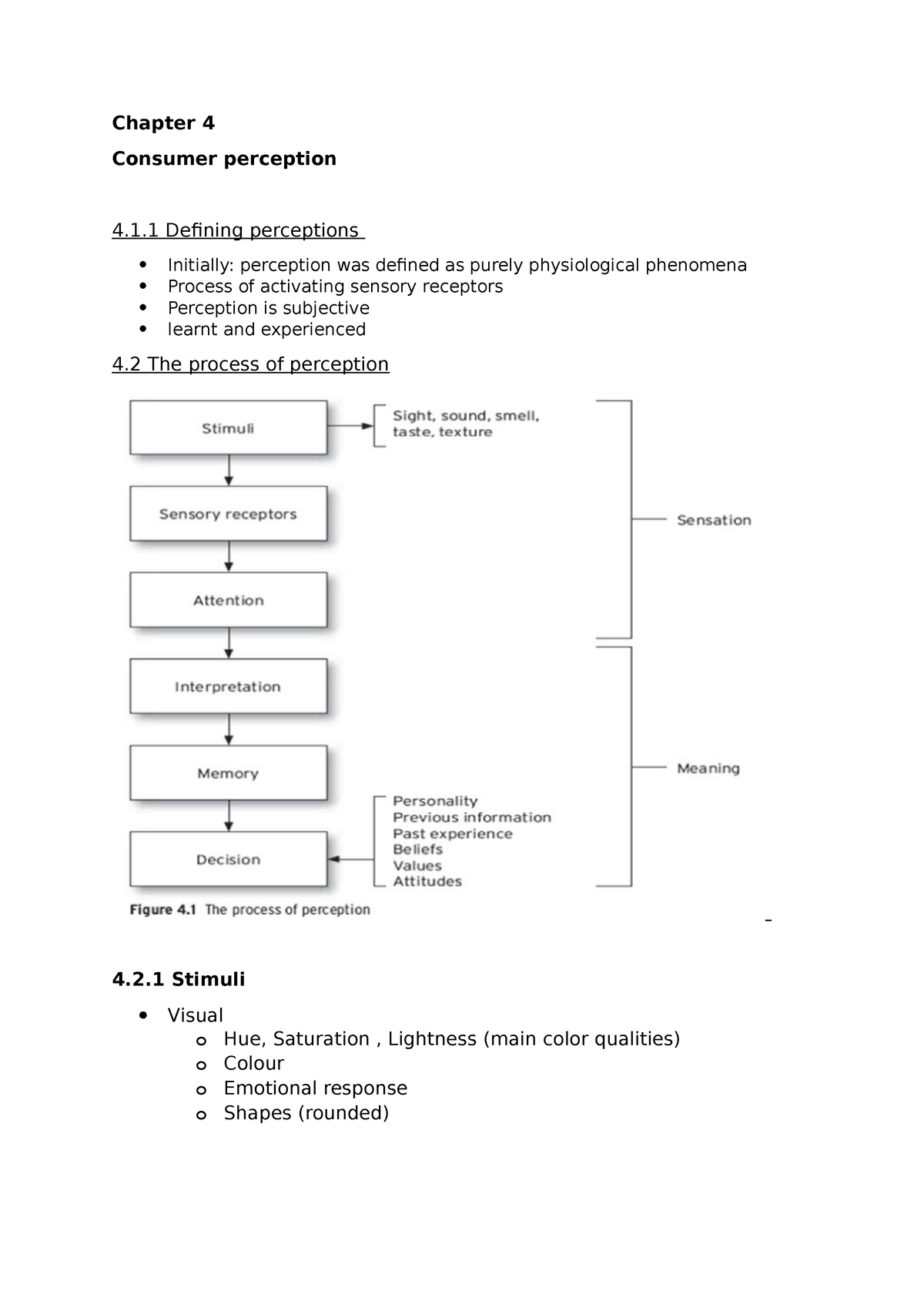 BEM 212 Chapter 4 Notes - Consumer Behaviour South African Psychology ...