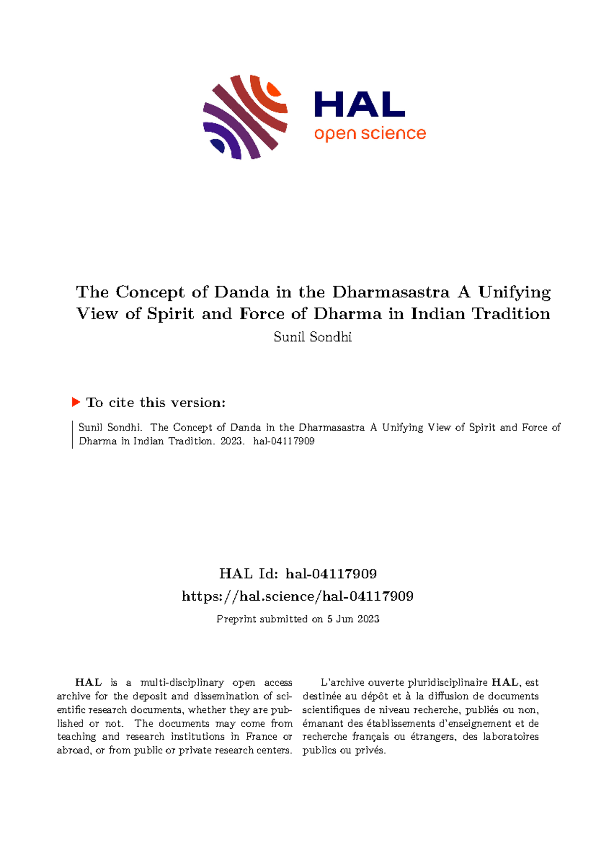 Dharma Danda - political science notes - HAL Id: hal- hal/hal- Preprint ...