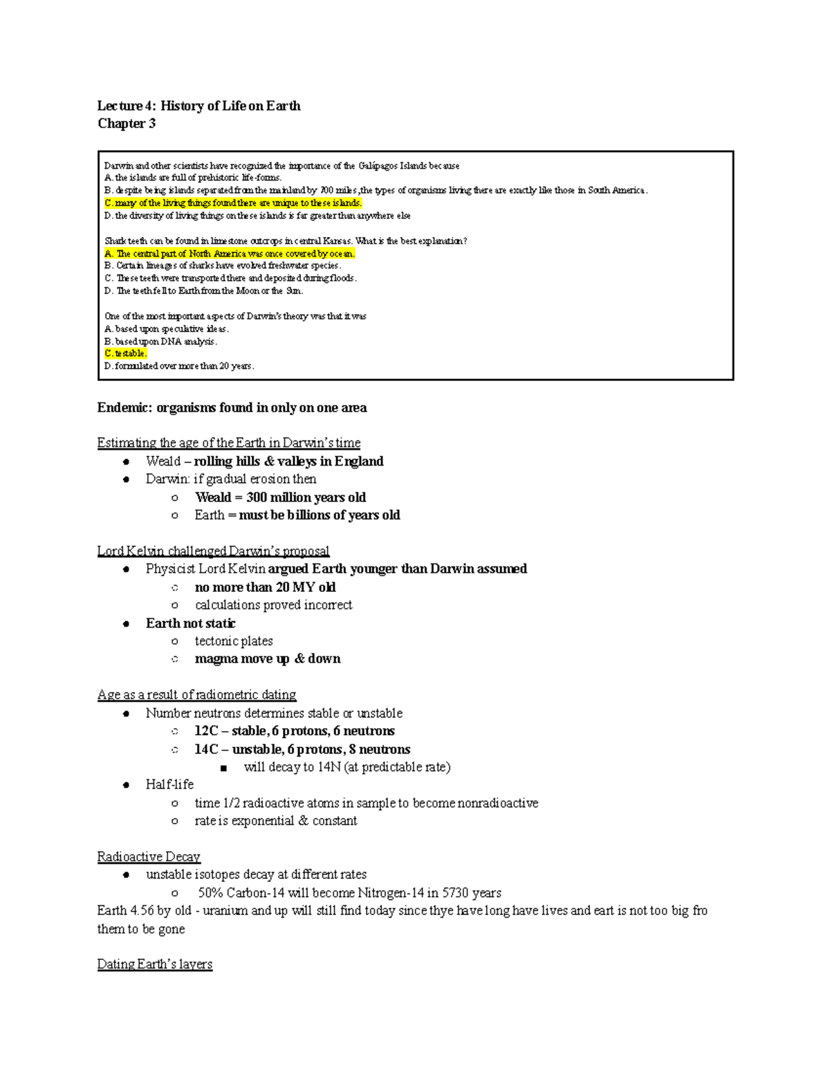 Lec 5 - These notes are for lecture 5 and provide practice questions at ...