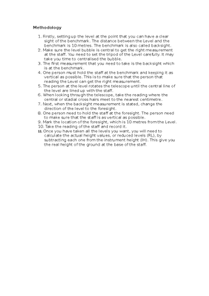 Setting out (Methodology) - Methodology There is two method that can be ...