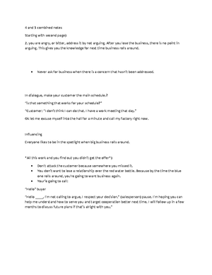 MKTG Chpt 13 Notes - Bill Jones, MKTG 231, Professional Selling ...