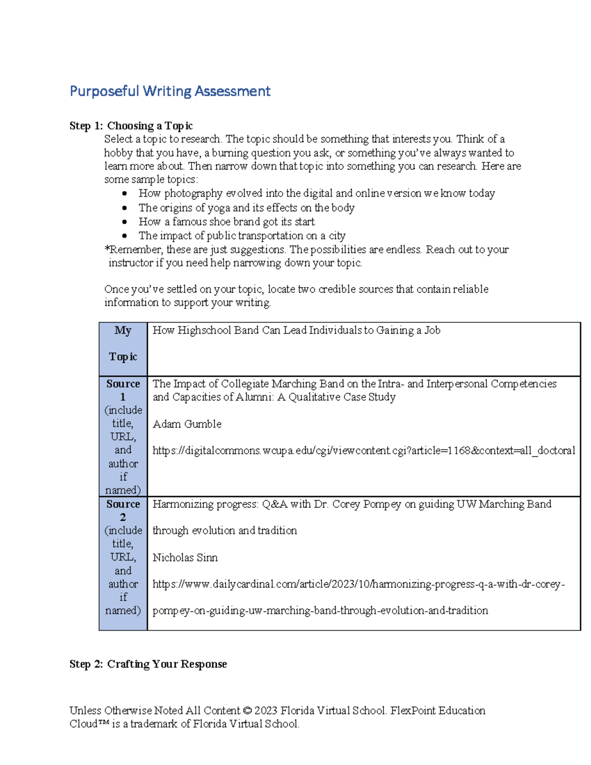 01 03 purposeful writing-1 - Unless Otherwise Noted All Content © 202 3 ...