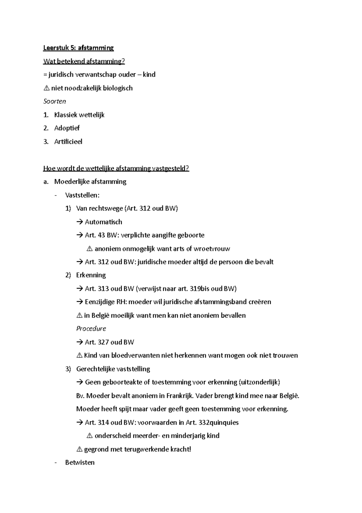 Leerstuk 5- Afstamming - Leerstuk 5: Afstamming Wat Betekend Afstamming ...