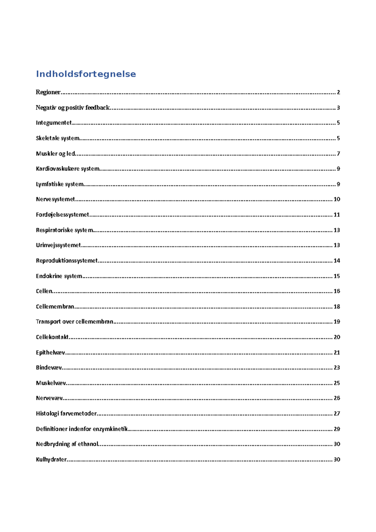 Pensumliste For 1.1 - Indholdsfortegnelse - Studocu