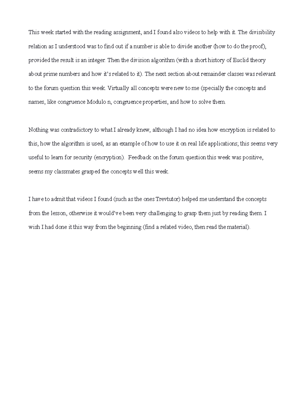 Learning journal unit 8 - This week started with the reading assignment ...