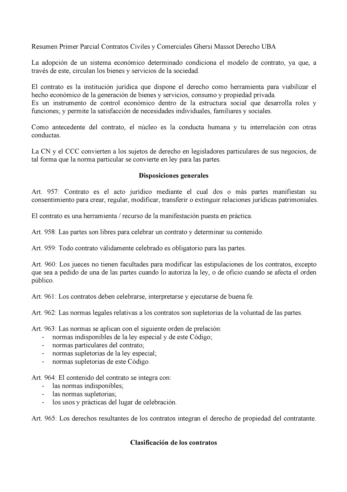 Contratos Civiles Y Comerciales Uba Resumen 1p Resumen Primer Parcial Contratos Civiles Y 9683