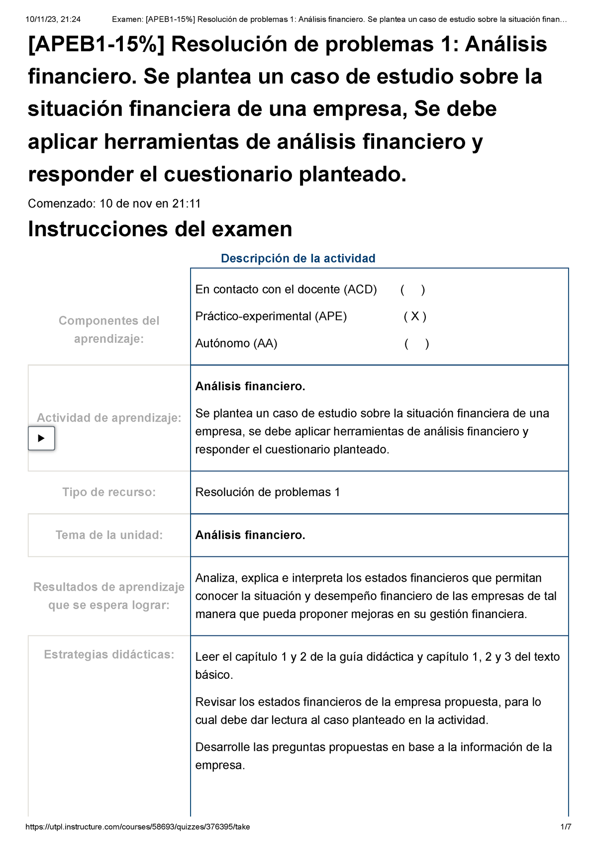 Examen 2 - [APEB1-15%] Resolución De Problemas 1: Análisis Financiero ...