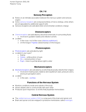 Human Organisms Ch 7 Studocu