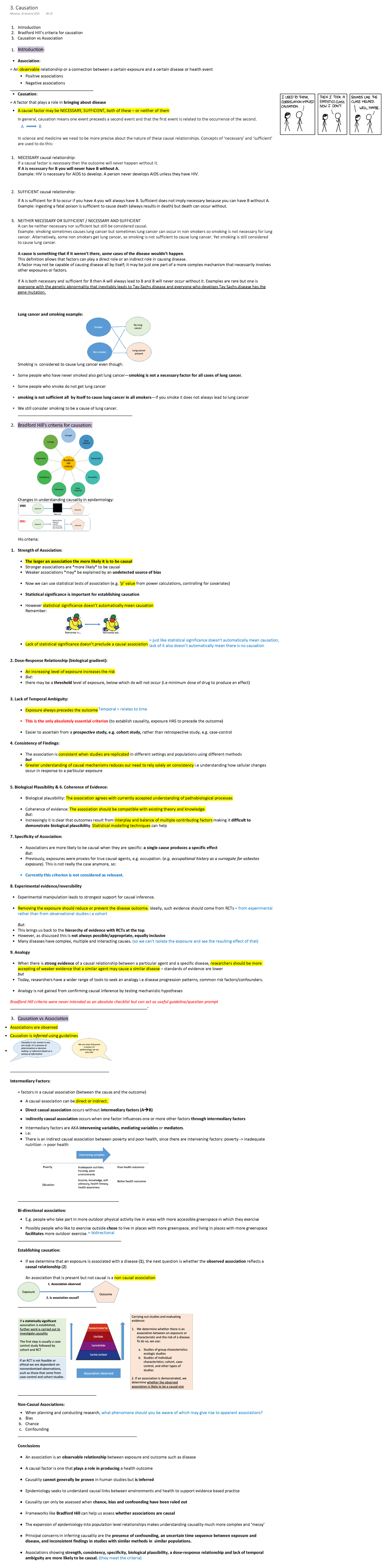 3. Causation - Epidemiology EIPOM2 - Introduction Bradford Hill's ...