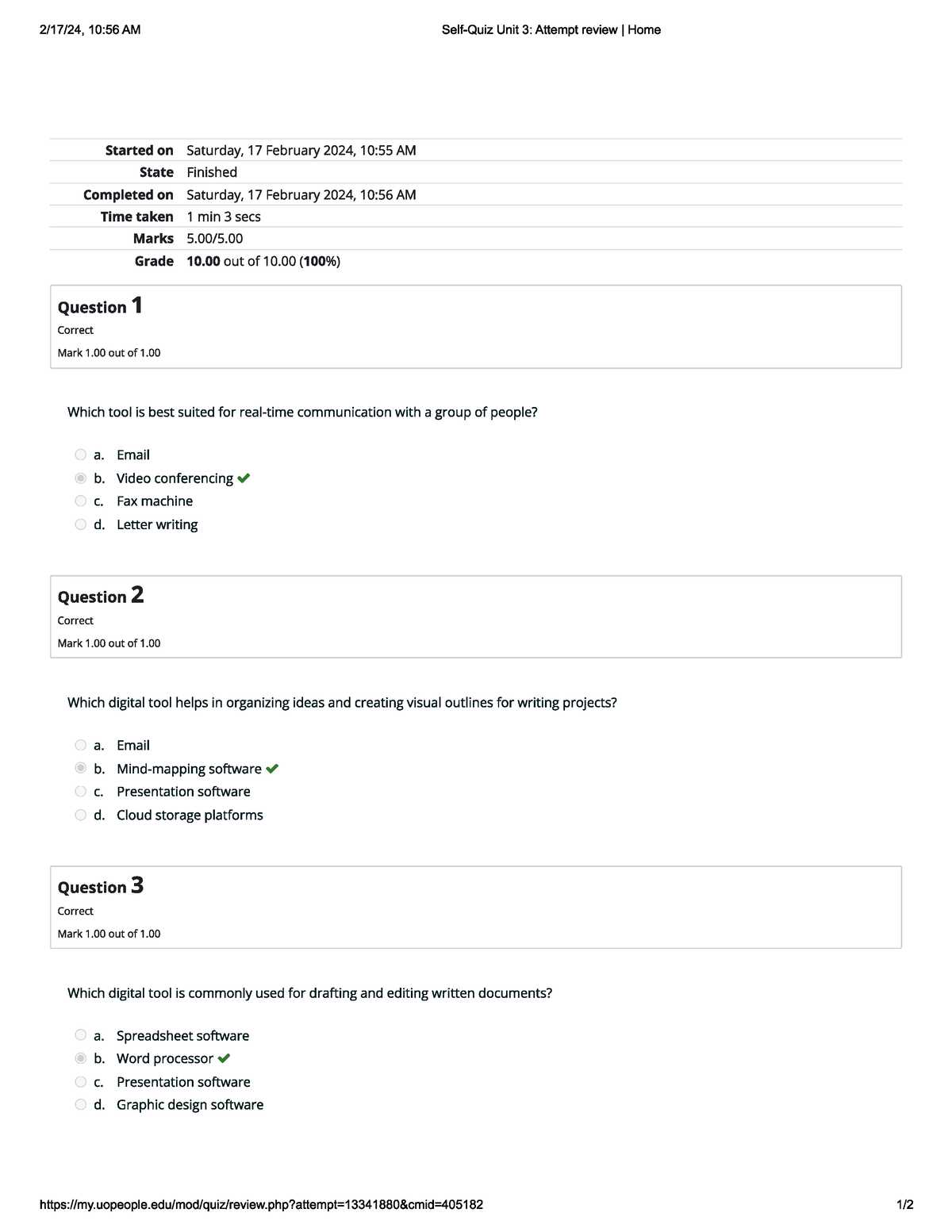 ENGL 1102 Self Quiz Unit 3 - ENGL 1102-01 - Studocu