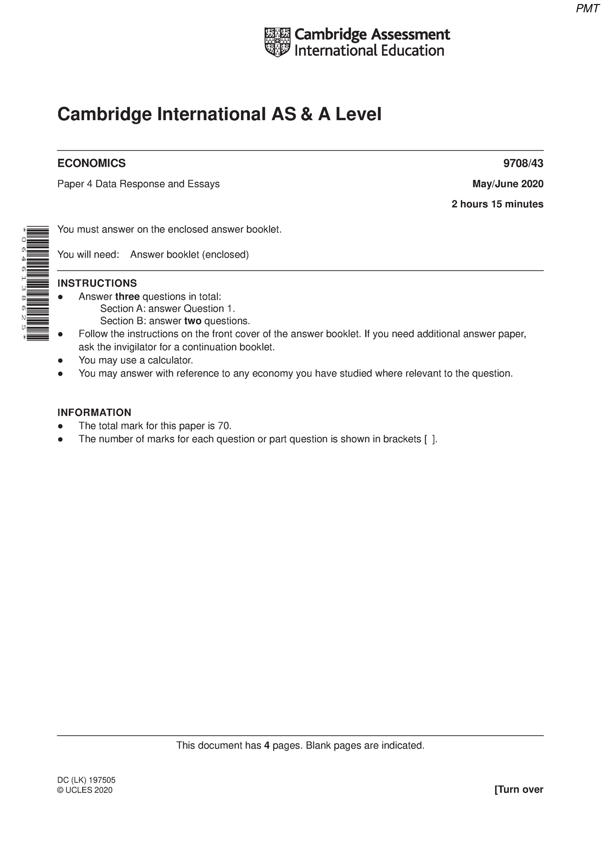 June 2020 (v3) QP - Paper 4 CAIE Economics A-level - Cambridge ...