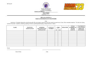 BE-Form-5 - brigada eskwela - BE Form 05 Republic of the Philippines ...