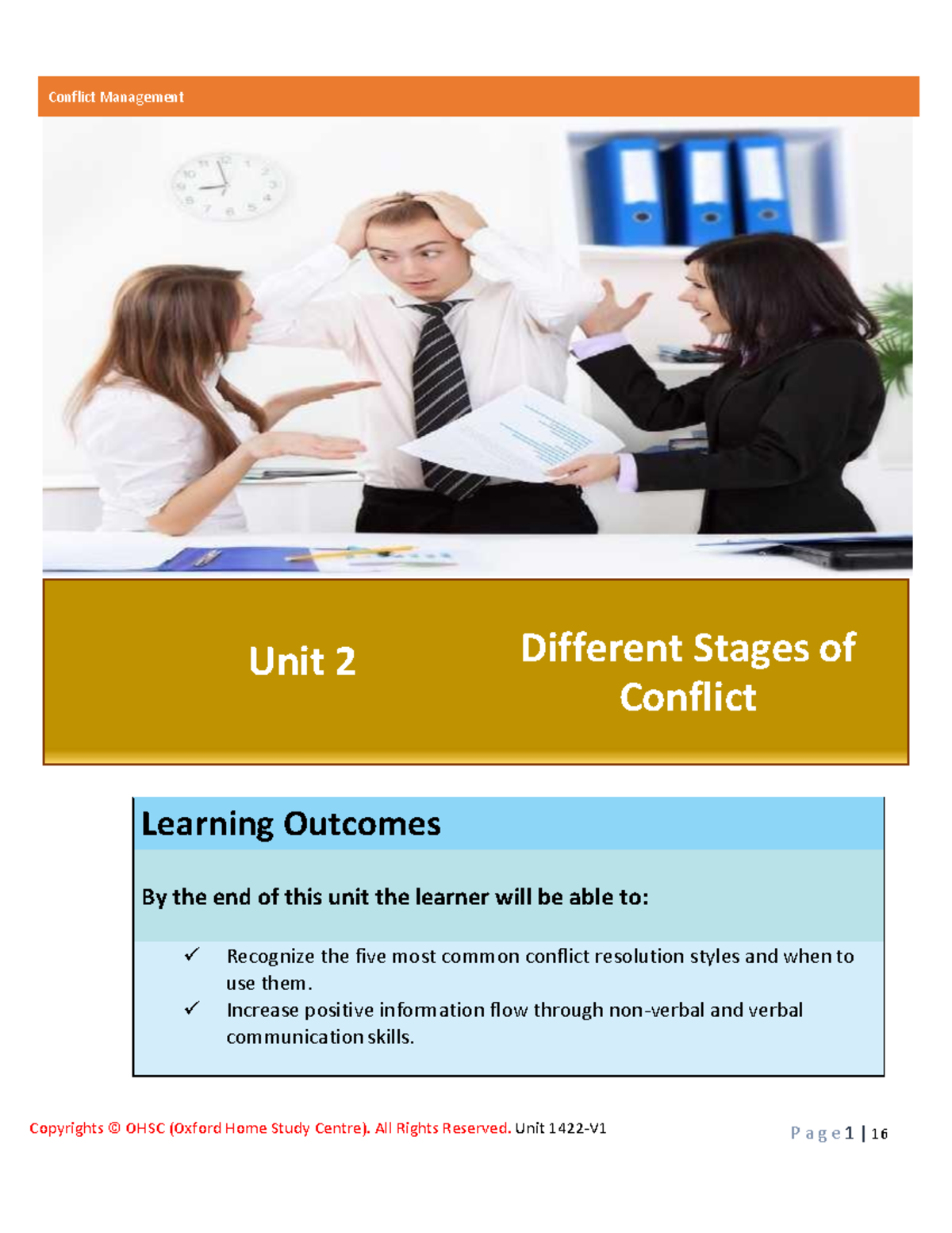 1681466365 Unit 2 Different Stages Of Conflict - Copyrights © OHSC ...