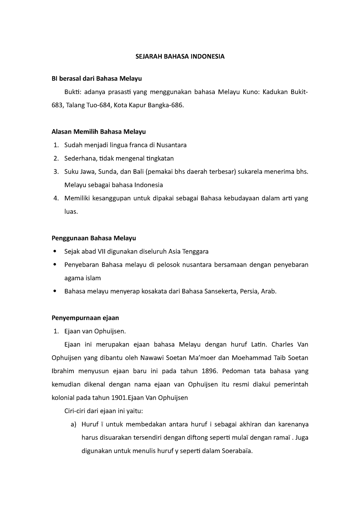 Sejarah Bahasa Indonesia - SEJARAH BAHASA INDONESIA BI Berasal Dari ...