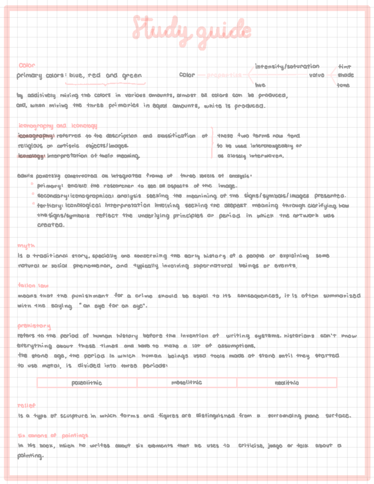 Study Guide Art And Culture 2 - ####### color intensity ...