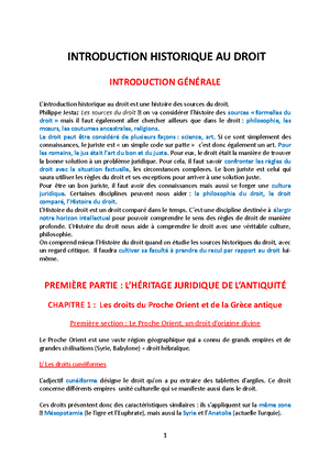 TD - Introduction droit historique - Année universitaire 2023 - 2024 ...