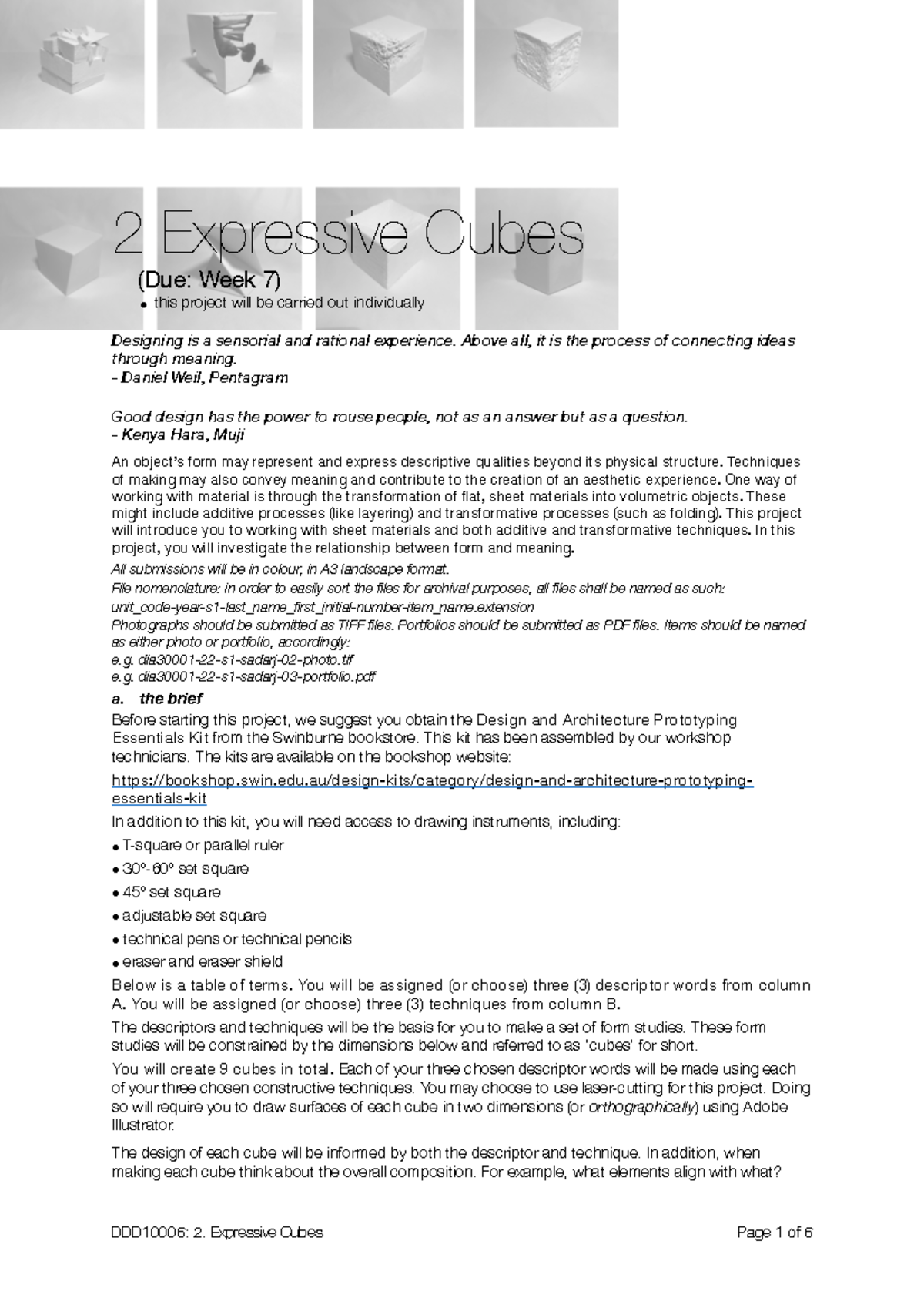 2 expressive cubes-s2-2023 - 2 Expressive Cubes (Due: Week 7) • this ...